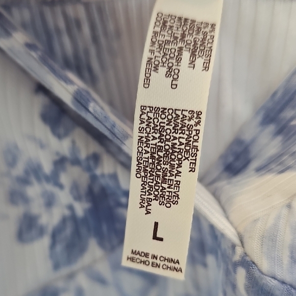 Laura Ashley Blue Floral Top Size L - Picture 3 of 8